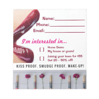 Lips Customer Info Prize Drawing Notepad