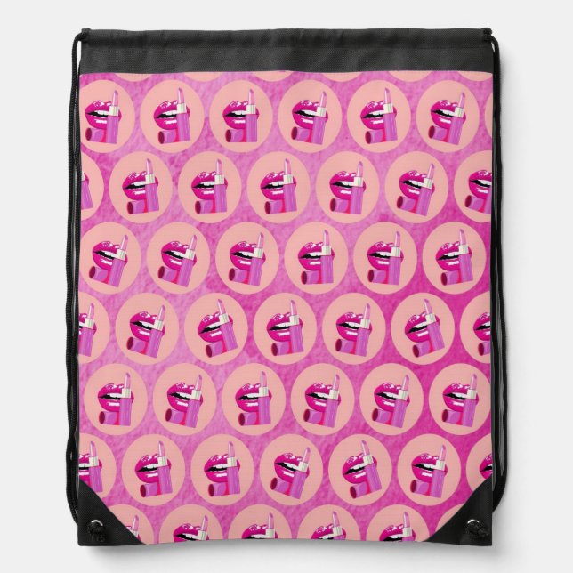 Lips Drawstring Bag (Front)
