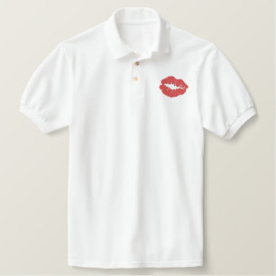 LIPS EMBROIDERED POLO SHIRT