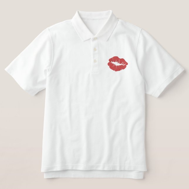 LIPS EMBROIDERED POLO SHIRT (Design Front)