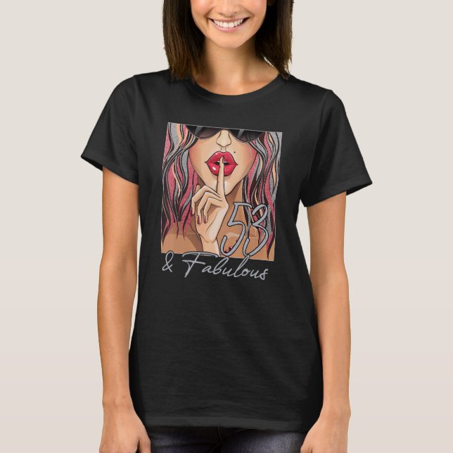 Lips Fabulous & 53 Years Old African 53rd Birthday T-Shirt (Front)