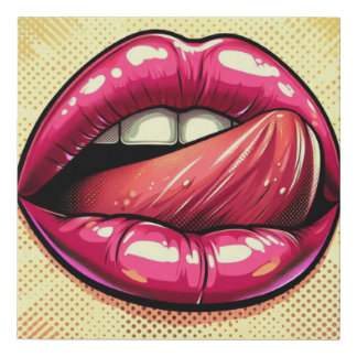 Lips Faux Canvas Print