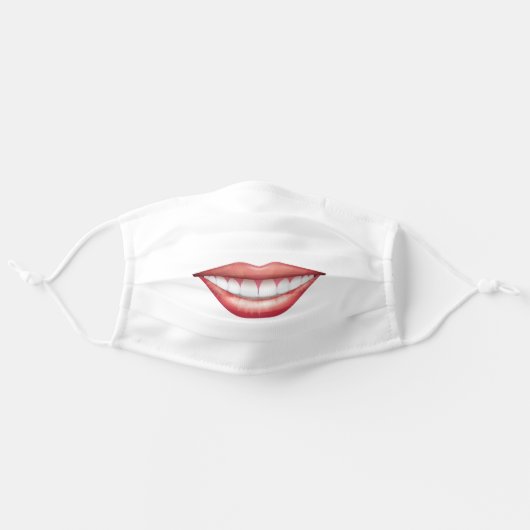 Lips Funny Adult Cloth Face Mask (Front, Unfolded)