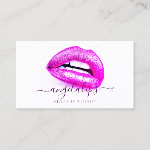 Lips Girly Pink Purple Business Card