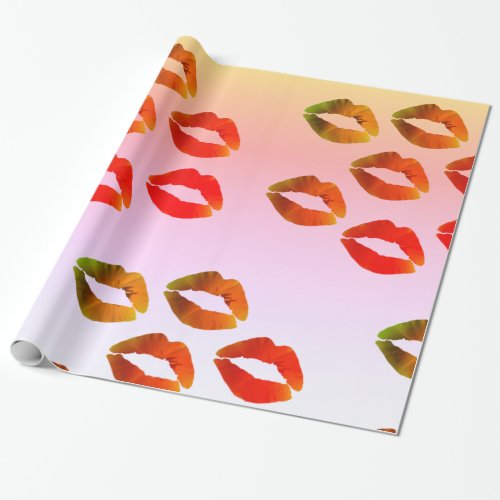 Lips Glossy Wrapping Paper 30 in x 6 ft Wrapping Paper