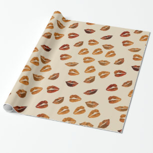Lips Gold Foil Wrapping Paper