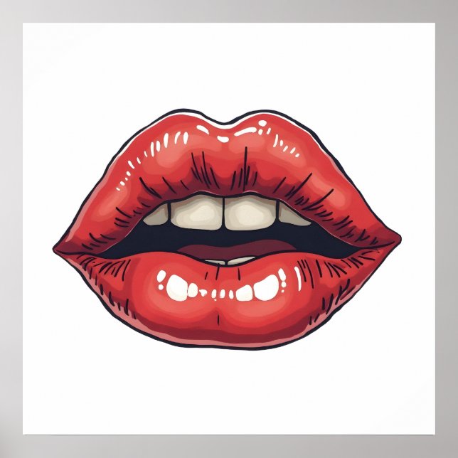 Lips hand drawn poster (Front)