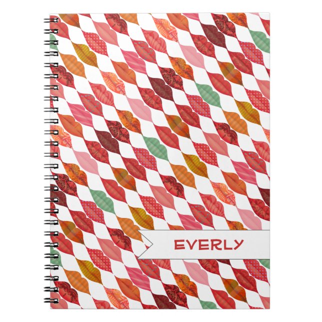 Lips Hipster Vintage Retro Vintage Retro Cosmetics Notebook (Front)