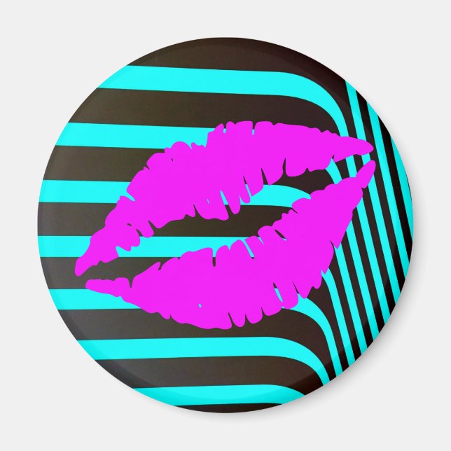 Lips kiss beauty fashion glamor girly trendy magnet (Front)