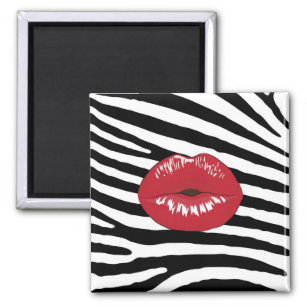Lips kiss fashion glamour beauty makeup zebra magnet
