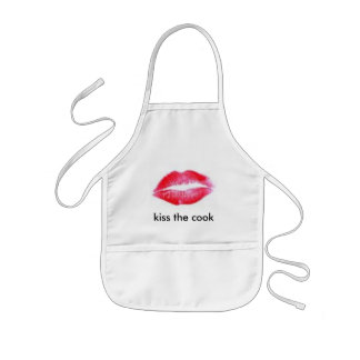 lips, kiss the cook kids' apron