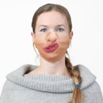 Lips Kissing Mouth Funny Female Woman Fun Face Adult Cloth Face Mask Lips Kissing Mouth Funny Female Woman Fun Face Adult Cloth Face Mask