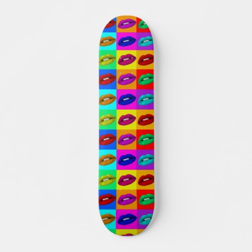 Lips Lips Lips Pop Art Skateboard