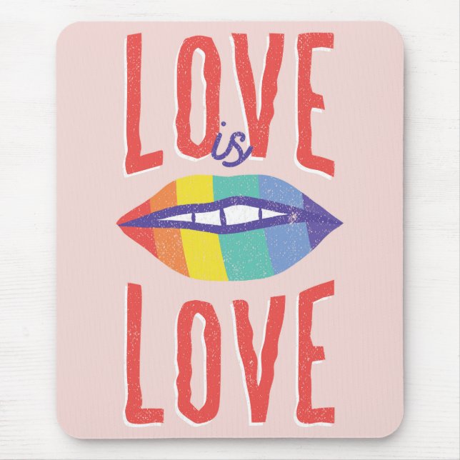 Lips Love Is Love Mouse Pad (Front)