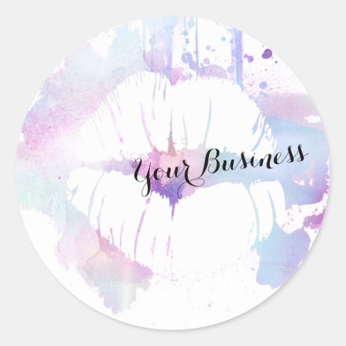 lips makeup artist paint splatter grunge classic round sticker