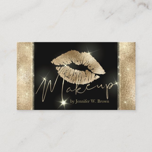 Lips Makeup elegant luxury Business Card (Front)