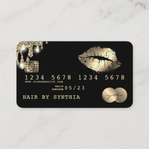 Lips makeup lipstick Credit Card Styled Rose Gold