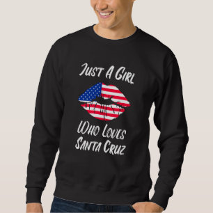Lips Mouth Love American Flag Santa Cruz Sweatshirt