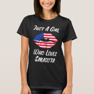 Lips Mouth Love American Flag Sarasota T-Shirt