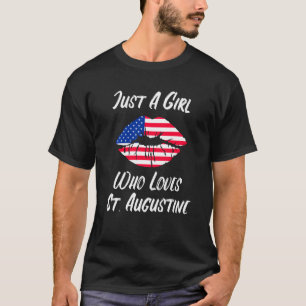 Lips Mouth Love American Flag St Augustine T-Shirt