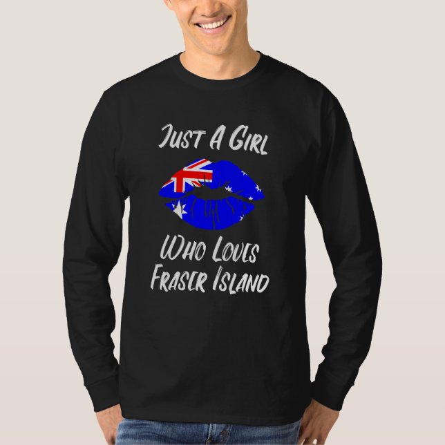 Lips Mouth Love Australian Flag Fraser Island T-Shirt (Front)