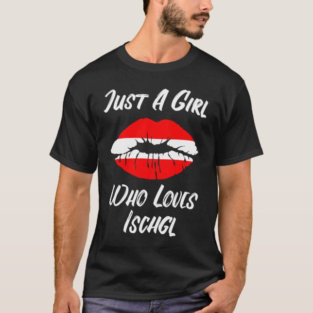 Lips Mouth Love Austria Flag Ischgl T-Shirt (Front)