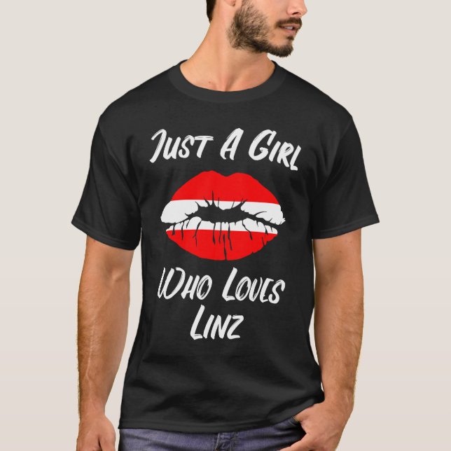 Lips Mouth Love Austria Flag Linz T-Shirt (Front)
