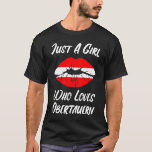 Lips Mouth Love Austria Flag Obertauern T-Shirt