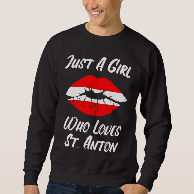 Lips Mouth Love Austria Flag St Anton Sweatshirt (Front)