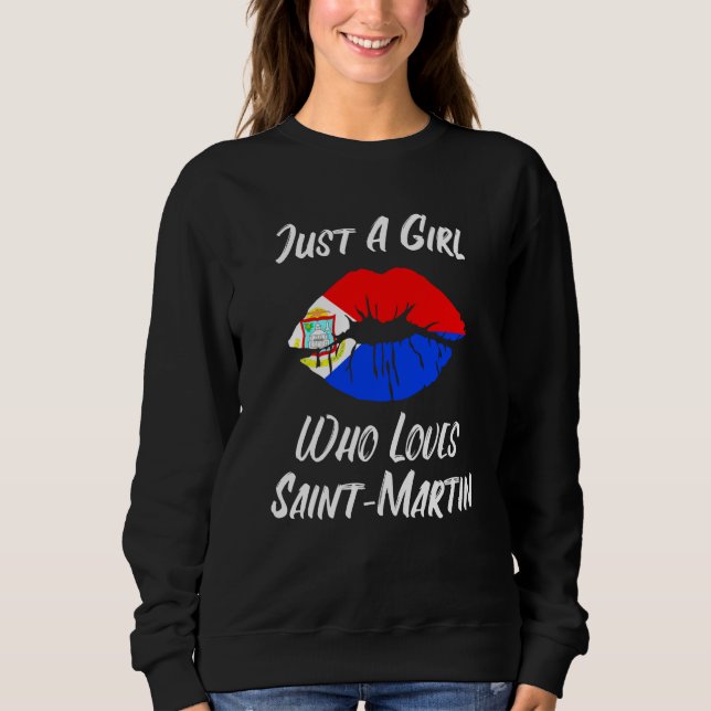 Lips Mouth Love Flag St Maarten Sweatshirt (Front)