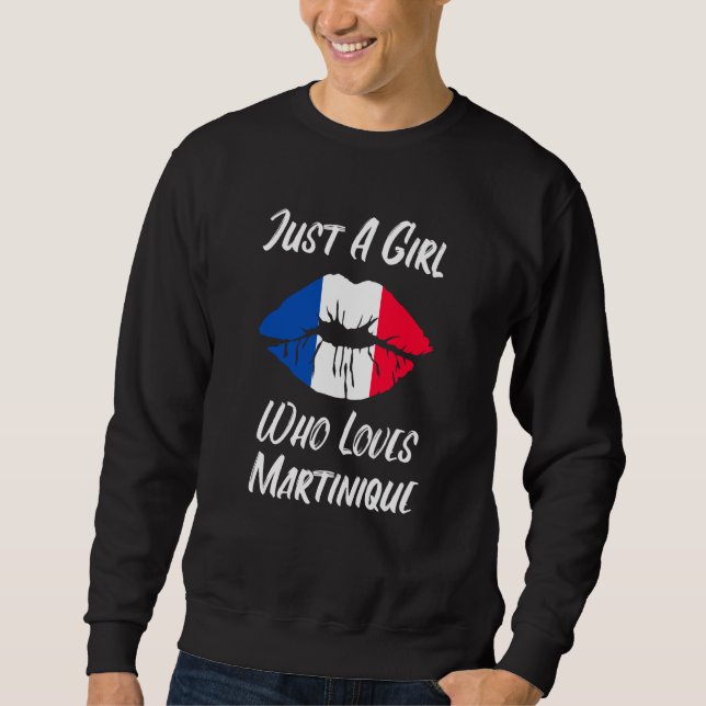 Lips Mouth Love French Flag Martinique Sweatshirt (Front)