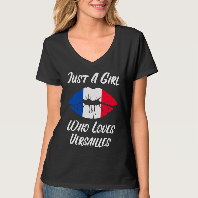 Lips Mouth Love French Flag Versailles T-Shirt (Front)