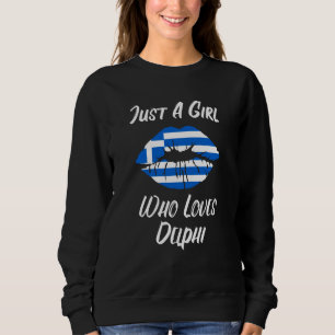 Lips Mouth Love Greek Flag Delphi Sweatshirt