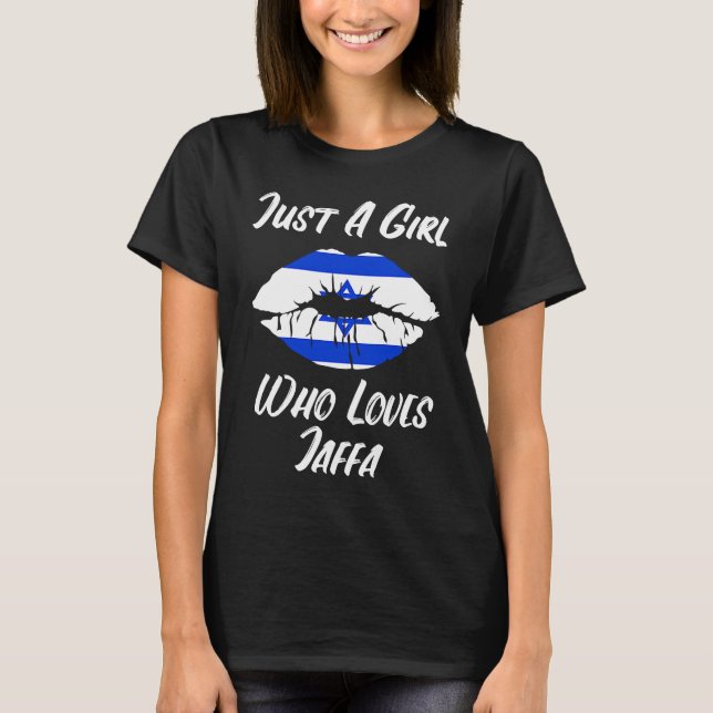 Lips Mouth Love Israeli Flag Jaffa T-Shirt (Front)
