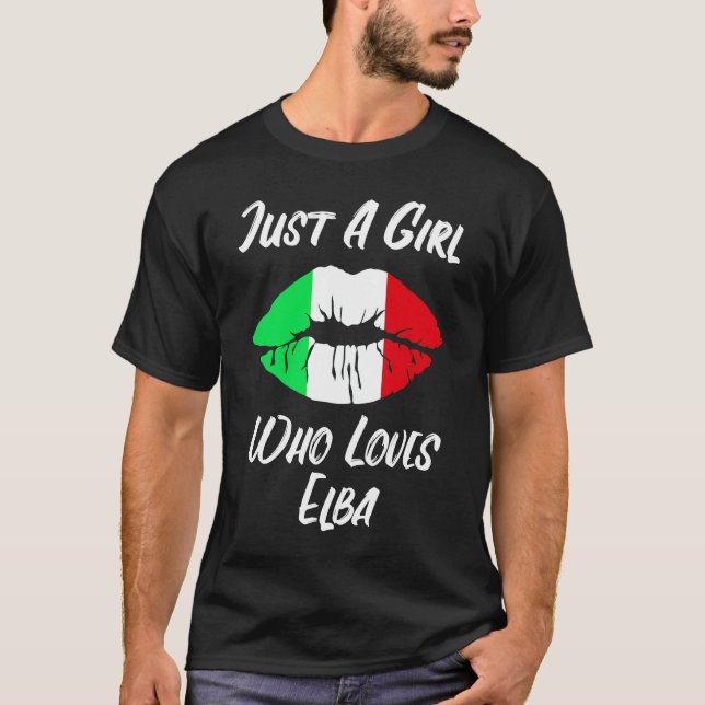 Lips Mouth Love Italian Flag Elba T-Shirt (Front)