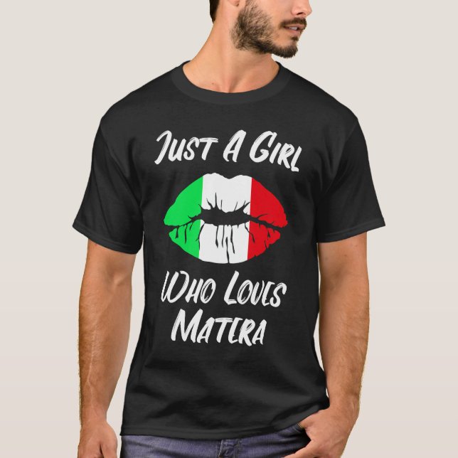 Lips Mouth Love Italian Flag Matera T-Shirt (Front)