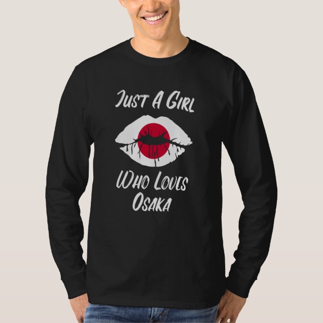 Lips Mouth Love Japanese Flag Osaka T-Shirt (Front)