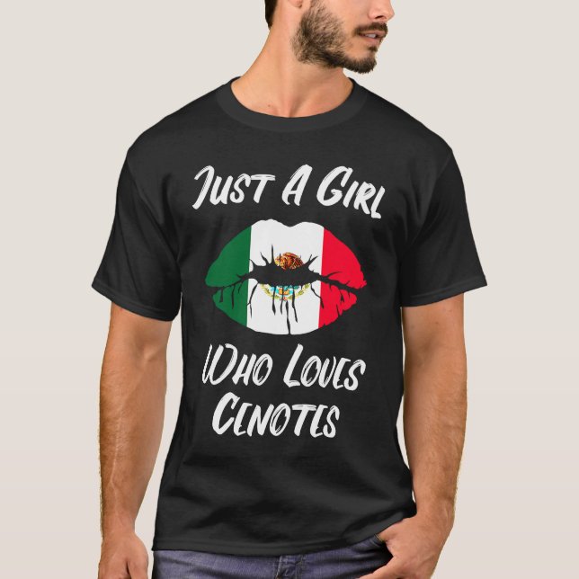 Lips Mouth Love Mexican Flag Cenotes T-Shirt (Front)