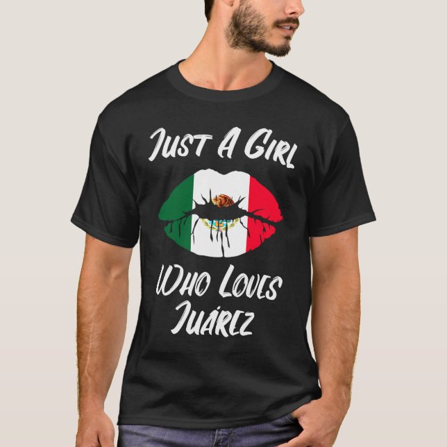 Lips Mouth Love Mexican Flag Juarez T-Shirt (Front)