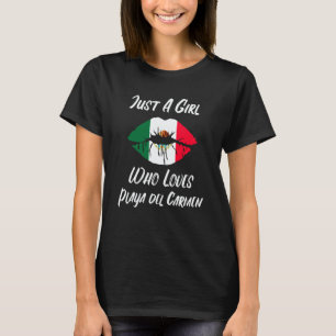 Lips Mouth Love Mexican Flag Playa del Carmen T-Shirt