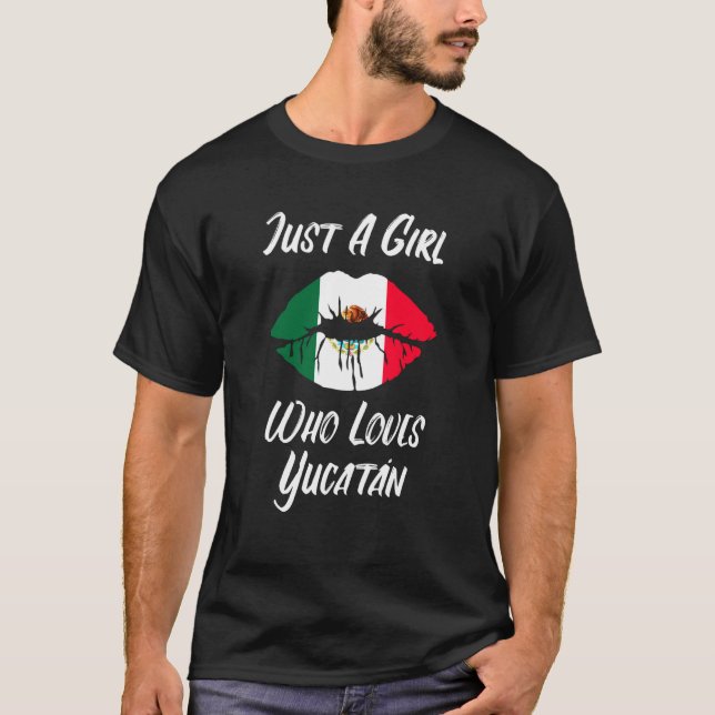 Lips Mouth Love Mexican Flag Yucatan T-Shirt (Front)