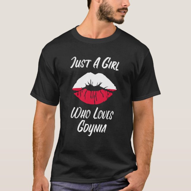 Lips Mouth Love Polish Flag Gdynia T-Shirt (Front)