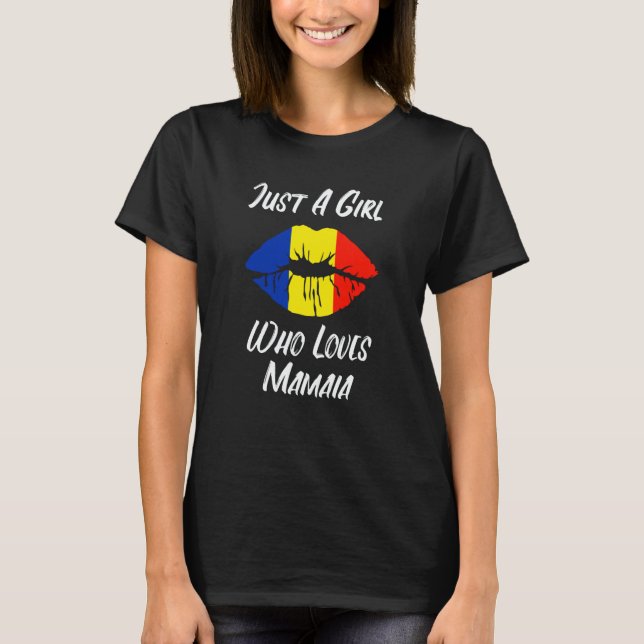 Lips Mouth Love Romanian Flag Mamaia T-Shirt (Front)