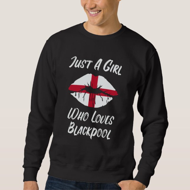 Lips Mouth Love Saint George's Cross Flag Blackpoo Sweatshirt (Front)