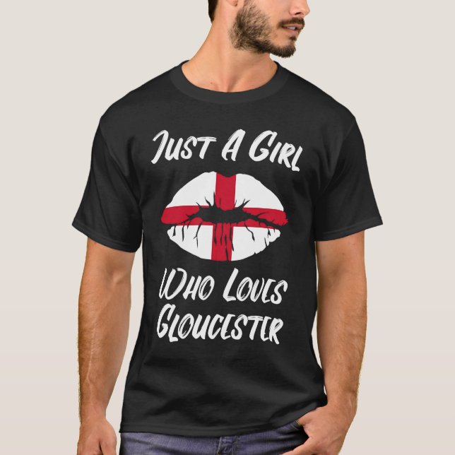 Lips Mouth Love Saint George's Cross Flag Gloucest T-Shirt (Front)