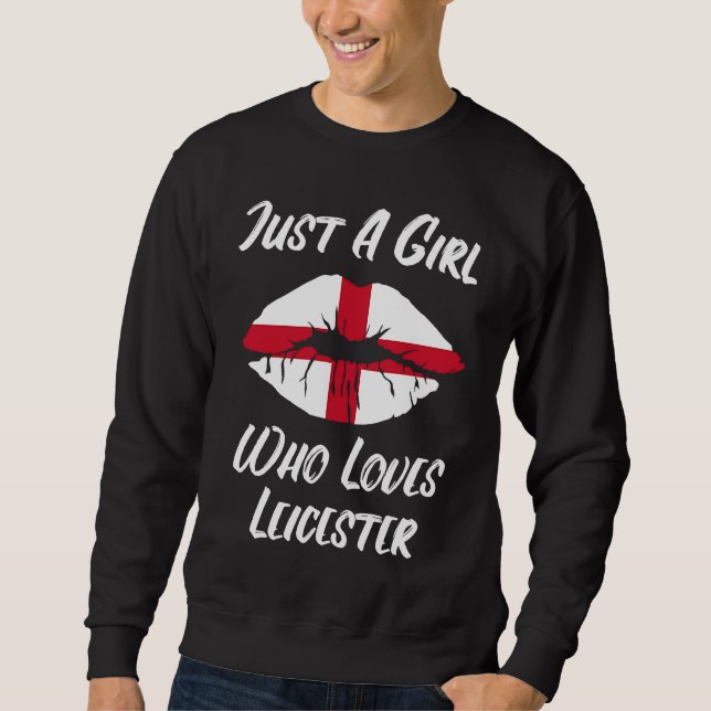 Lips Mouth Love Saint George's Cross Flag Leiceste Sweatshirt (Front)