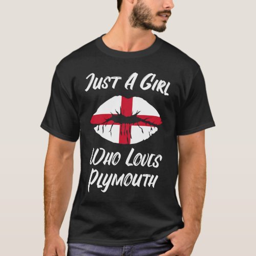 Lips Mouth Love Saint George&#39;s Cross Flag Plymouth T-Shirt