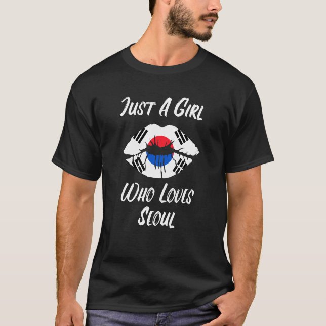 Lips Mouth Love South Korean Flag Seoul T-Shirt (Front)