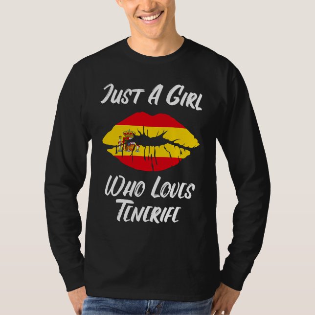 Lips Mouth Love Spanish Flag Tenerife T-Shirt (Front)