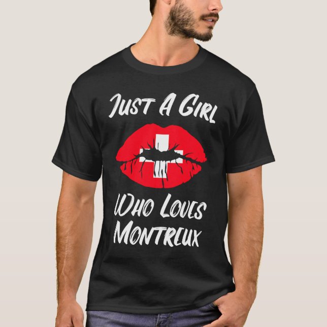 Lips Mouth Love Switzerland Flag Montreux T-Shirt (Front)